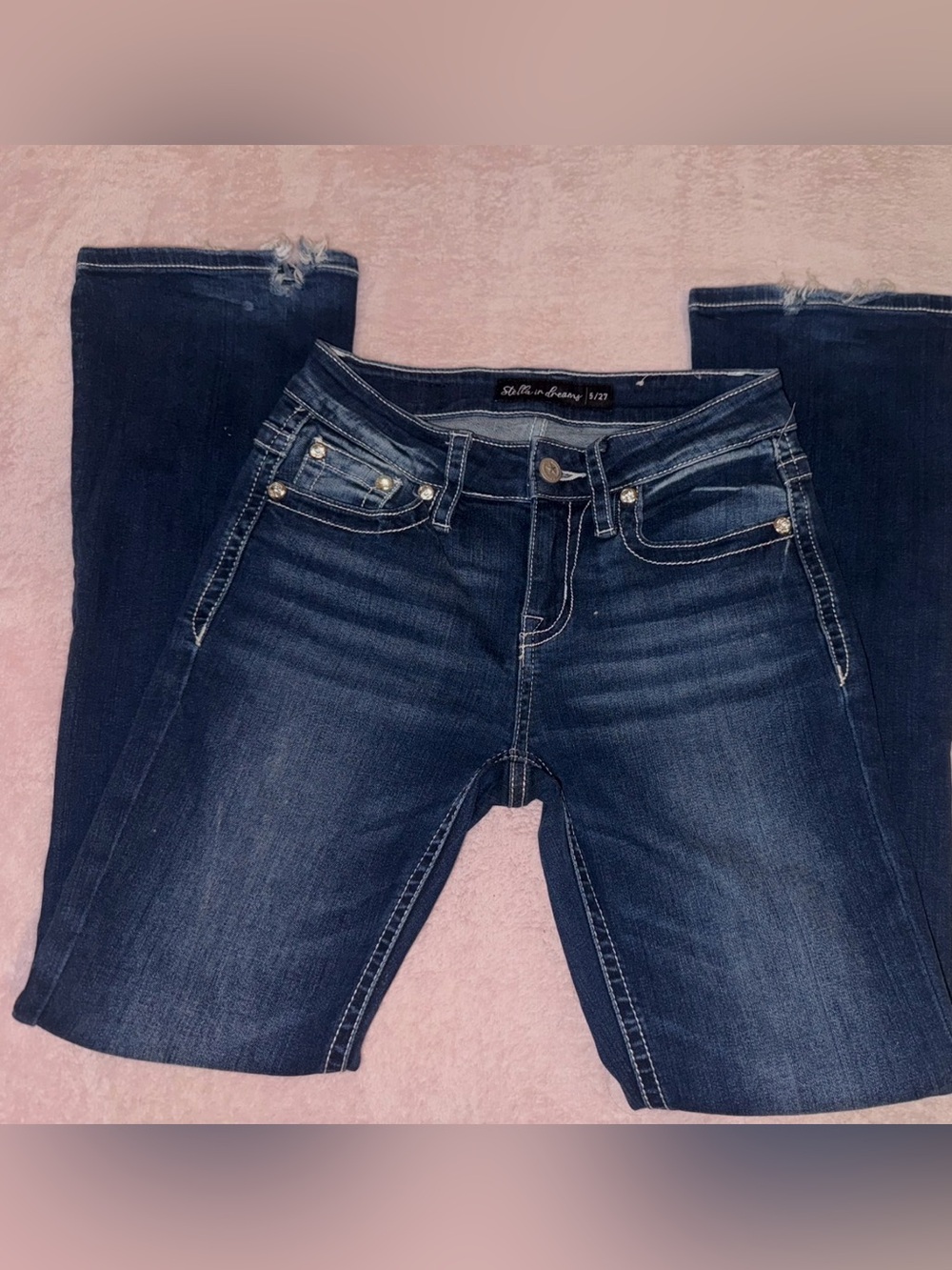 39✨Y2K Stella in Dreams Embellished Bootcut Mid Rise Denim Jeans✨👖